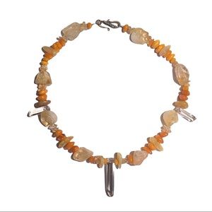 Quartz Crystal & Yellow Aventurine Necklace